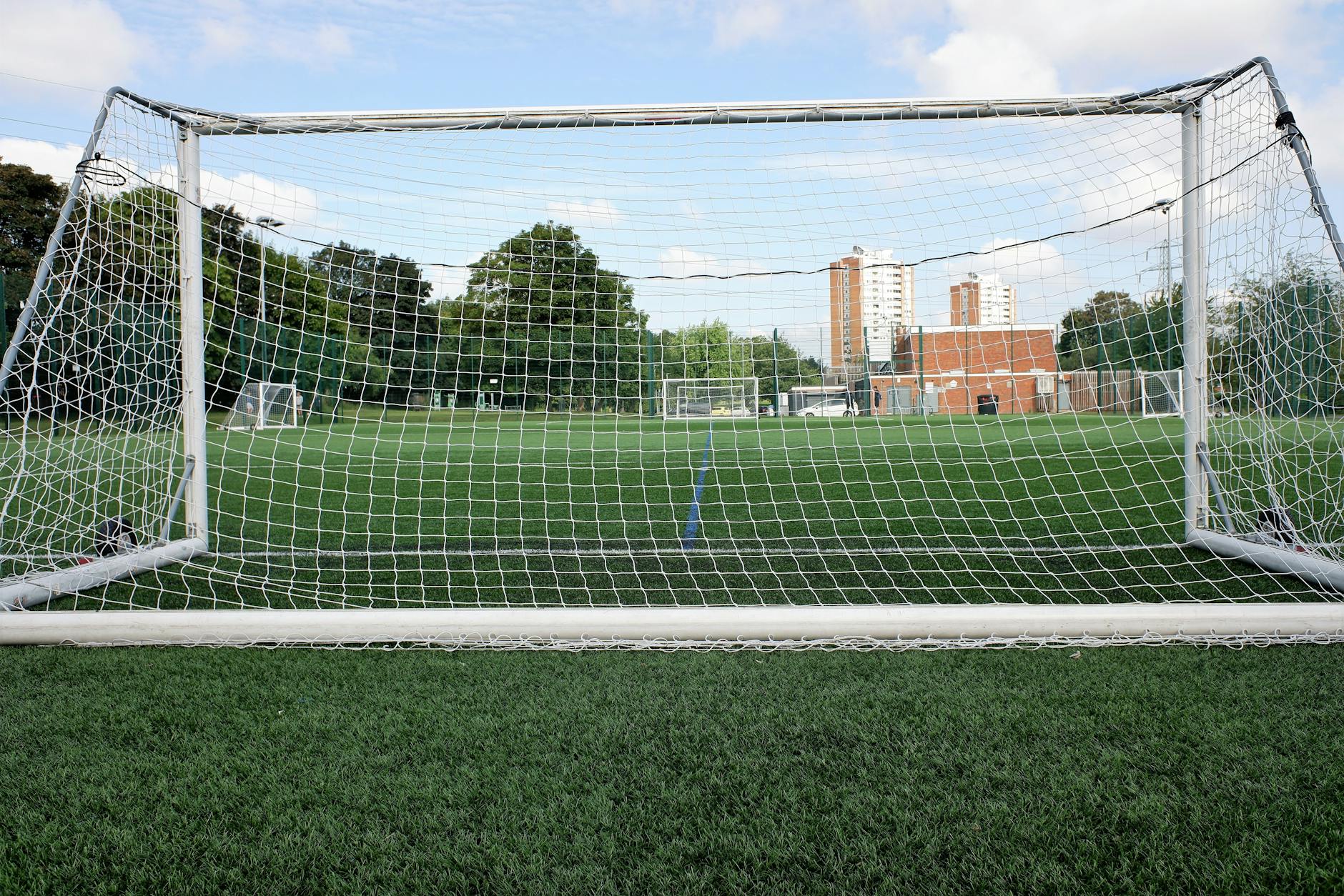 football net on green field outdoors